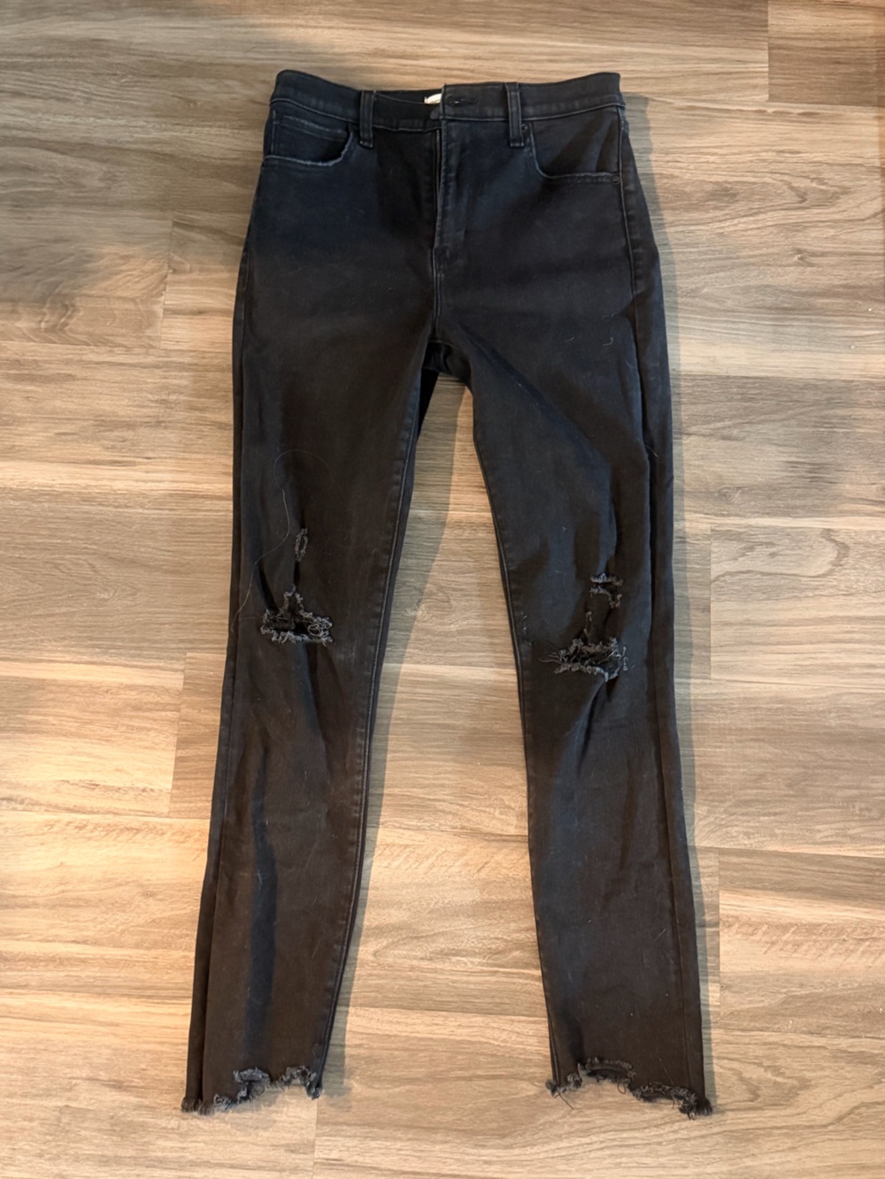 Abercrombie & Fitch Black Distressed Skinny Jeans